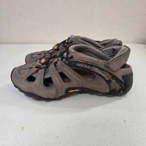 Merrell Continuum Chameleon Wrap Slam Hiking Sandals Mens 11.5 Vibram Brown Gray